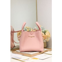 Borsa a secchiello Dior Signature piccola/media rosa