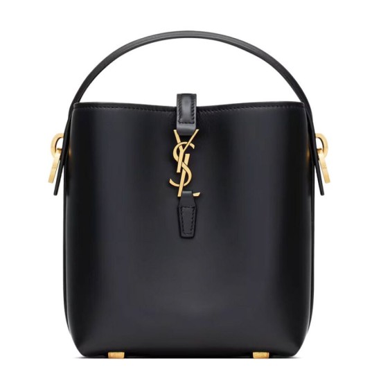 Borse Imitazioni a secchiello YSL Saint Laurent Le 37 Mini Shiny 765870 Nero