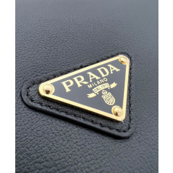 Borsa a tracolla Prada Demi-lune Grande Replica 1BC255 Nero/Bianco/Caffè