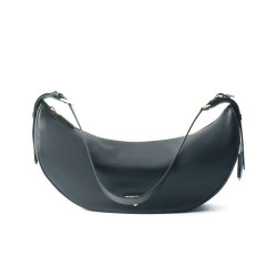 Borsa a tracolla Prada Demi-lune Grande Replica 1BC255 Nero/Bianco/Caffè