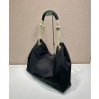 Borsa a tracolla Prada Mariner grande Re-Nylon Replica 1BC244 Nero/Caffè Imitazione