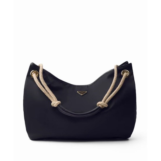 Borsa a tracolla Prada Mariner grande Re-Nylon Replica 1BC244 Nero/Caffè Imitazione
