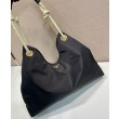 Borsa a tracolla Prada Mariner grande Re-Nylon Replica 1BC244 Nero/Caffè Imitazione