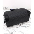 Borsa da viaggio Gucci GG Emblem grande Replica Gucci 821158 Nero Imitazione