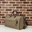 Borsa da viaggio Gucci media in tela GG Replica Gucci da uomo 802095 marrone