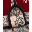 Imitazioni borse griffate Dior Book Tote grande Dior M1286 Albicocca ricamata con il motivo Papillon Toile de Jouy blu di Pietro Ruffo