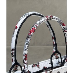 Borse Firmate Replica Dior Book Tote media Dior ricamata con il motivo multicolore M1286 Rosso di Pietro Ruffo Imitazioni