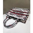 Borse Firmate Replica Dior Book Tote media Dior ricamata con il motivo multicolore M1286 Rosso di Pietro Ruffo Imitazioni