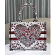 Borse Firmate Replica Dior Book Tote media Dior ricamata con il motivo multicolore M1286 Rosso di Pietro Ruffo Imitazioni
