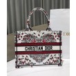Borse Firmate Replica Dior Book Tote media Dior ricamata con il motivo multicolore M1286 Rosso di Pietro Ruffo Imitazioni