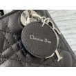 Qualità superiore replica Dior Lady Dior Media in Pelle di Vitello Granata Nera Imitazioni