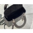 Qualità superiore replica Dior Lady Dior Media in Pelle di Vitello Granata Nera Imitazioni