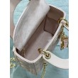 Borsa Dior Lady Dior Mini con Catena e Charms in Resina Rosa Imitazioni