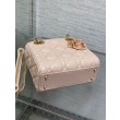 Borsa Dior Lady Dior Mini con Catena e Charms in Resina Rosa Imitazioni