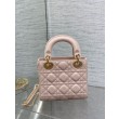 Borsa Dior Lady Dior Mini con Catena e Charms in Resina Rosa Imitazioni