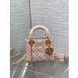 Borsa Dior Lady Dior Mini con Catena e Charms in Resina Rosa Imitazioni