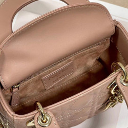 Borsa Dior Mini Lady Dior con Catena Rosa Cannage Imitazioni