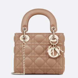 Borsa Dior Mini Lady Dior con Catena Rosa Cannage Imitazioni