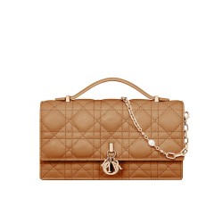 Qualità superiore replica Dior My Dior con Maniglia 21 cm Caffè