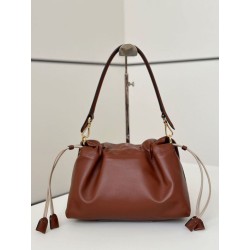 Borsa Fendi Mamma Baguette Media/Grande Replica Nappa Caffè Imitazione Outlet