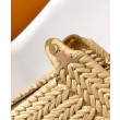 Bora Pari all'originale replica Fendi Peekaboo Sabbia in Pelle e Fibre Intrecciate 8BN335 Albicocca Imitazioni