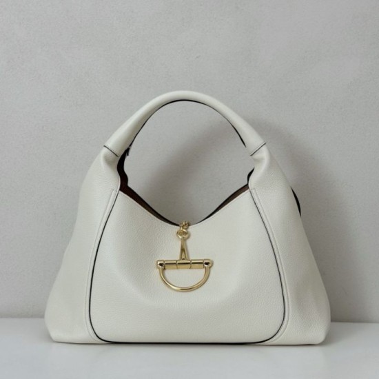 Borsa Gucci Softbit Media/Maxi con Manico a Mezzaluna 837466 Bianca Imitazioni