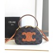 Qualità superiore replica Half Moon Box con stampa logo Celine replica Celine 10K642 Caffè Imitazione