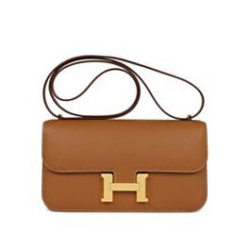 Borsa Hermès Constance Elan Long Clutch Etoupe Epsom Replica Hermès Marrone/Grigio Imitazione