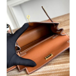 Borse Replica Alta Qualità Hermès Kelly Replica Hermès Danse 22 cm Caffè/Grigio Imitazione Outlet