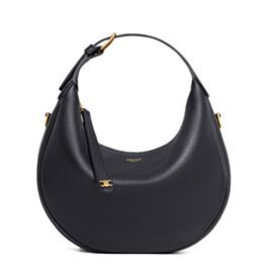 Borse Imitazioni Hobo Celine Teen Celine Lulu replica Celine in pelle di vitello granata 120723 Nero/Crema