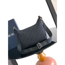 Borse Replica hobo morbida Dior Rider piccola da uomo replica Dior Dior Oblique Jacquard nera Imitazione