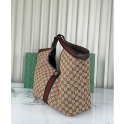 Borsa Replica 1:1 tote Gucci Giglio grande replica 853971 caffè/blu Imitazione