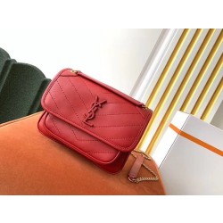 Borse Replica vintage YSL Saint Laurent Niki Baby Replica rossa stropicciata Imitazione