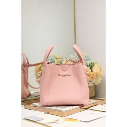 Borsa a secchiello Dior Signature piccola/media rosa