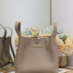 Riproduzione Fedele Replica Borsa a secchiello Dior Signature piccola/media grigia imitazioni