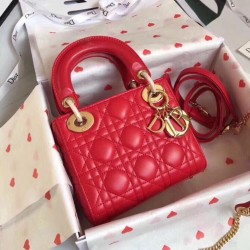 Qualità Specchio Replica Perfetta Dior Mini Lady Dior con Catena Rosso Cannage Imitazioni Riproduzione Fedele Replica Perfetta Dior Mini Lady Dior con Catena Rosso Cannage Imitazioni imitazioni