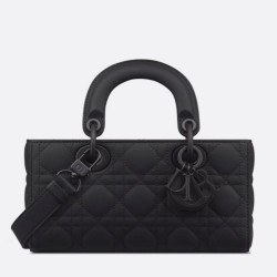 Riproduzione Fedele Borsa Dior Classic Lady Borsa Dior Replica D-Joy Piccola in Pelle di Vitello Ultraopaca Nera imitazioni