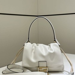 Riproduzione Fedele Borse Imitazioni Fendi Mamma Baguette Media/Grande Nappa Beige imitazioni