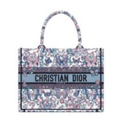 Riproduzione Fedele Replica Borsa Dior Book Tote Media Dior M1286 ricamata con Pietro Ruffo Bianco imitazioni
