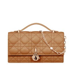 Riproduzione Fedele Qualità superiore replica Dior My Dior con Maniglia 21 cm Caffè imitazioni