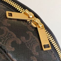 Riproduzione Fedele Qualità superiore replica Half Moon Box con stampa logo Celine replica Celine 10K642 Caffè Imitazione imitazioni