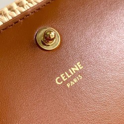 Riproduzione Fedele Replica Perfetta Celine Multipochette Rafia replica Celine 10M432 Caffè imitazioni