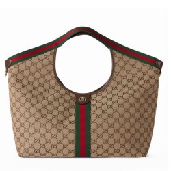 Riproduzione Fedele Borsa Replica 1:1 tote Gucci Giglio grande replica 853971 caffè/blu Imitazione imitazioni