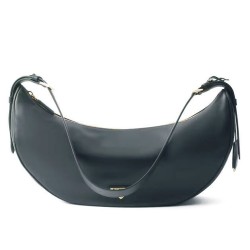 Riproduzione Fedele Borsa a tracolla Prada Demi-lune Grande Replica 1BC255 Nero/Bianco/Caffè imitazioni