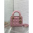 Mini Borsa Dior Lady Dior Replica Dior con O-link Rosa Cannage