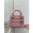 Mini Borsa Dior Lady Dior Replica Dior con O-link Rosa Cannage