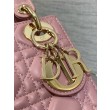 Mini Borsa Dior Lady Dior Replica Dior con O-link Rosa Cannage