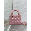 Mini Borsa Dior Lady Dior Replica Dior con O-link Rosa Cannage