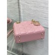 Mini Borsa Dior Lady Dior Replica Dior con O-link Rosa Cannage