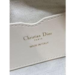 Mini borsa Dior Miss Caro Cigale Oblique Chambray con effetto rafia Blu